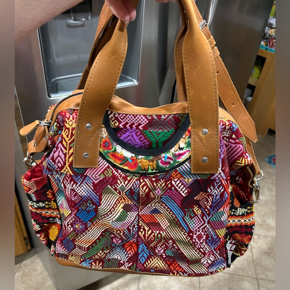 Nena & Co one of a kind convertible day bag Guatemala Huipil